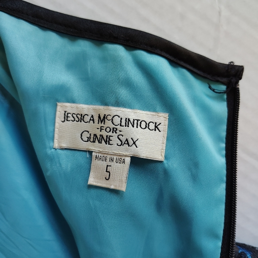 Jessica McClintock Gunne Sax Lace Corset Taffeta Chiffone Dress Size S Tag Sz 5 - Picture 13 of 16